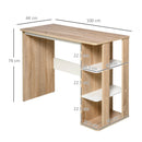 Scrivania Moderna in Legno con Scaffale a 3 Ripiani 100x44x74 cm in Truciolato Bianco e Quercia