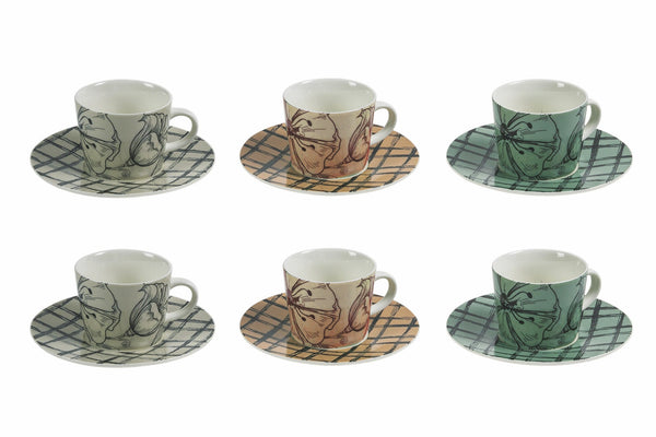 prezzo Set de 6 Tasses à Café avec Soucoupe 90 ml en Porcelaine VdE Tivoli 1996 Etoile