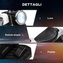 Moto Elettrica per Bambini 76x42x57 cm con Rotelle e Fanale 6V Bianco e Nero  