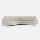 Divano Angolare 6 Posti 288x248x85 cm Yasel in Tessuto Latte