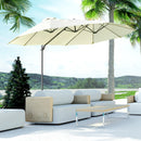 Ombrellone da Giardino Doppio 440x270x250 cm in Poliestere Beige