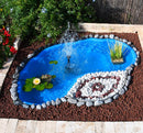 Laghetto Artificiale da Giardino 185x115x36 cm in Polietilene 270 Litri Azzurro