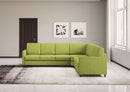 Divano Angolare 6 Posti 281x241x85 cm Karay in Tessuto Verde