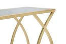 Tavolinetto da Divano Glam 45,5x25,5x60 cm in Ferro e Vetro Nero e Oro