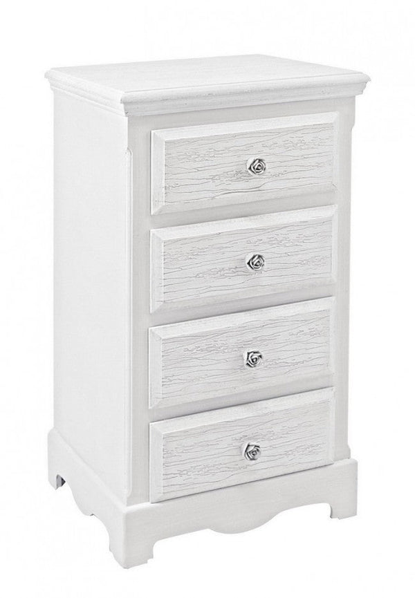 prezzo Commode Blanc 4 Tiroirs L en Bois