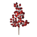 Set 12 Rametto con Rose Selvatiche H36 cm Rosso