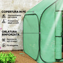 Serra a Casetta Pieghevole 150x148x148 cm con Ingresso a Cerniera Verde   