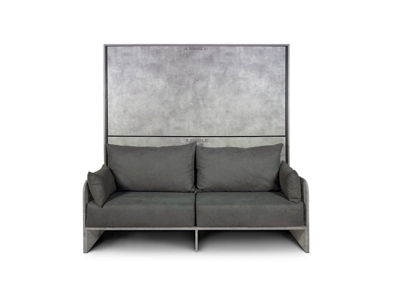 Letti Singoli a Scomparsa Salvaspazio con Sofà Kando H190,8 Cemento Grigio