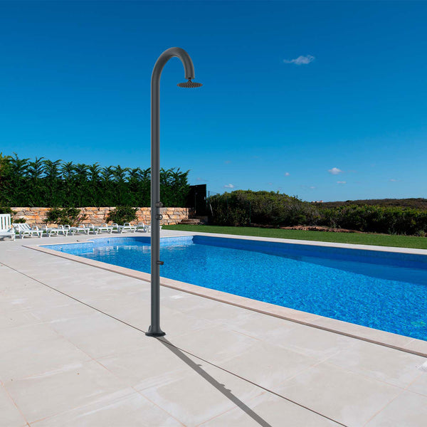 prezzo Doccia da Giardino ad Acqua Fredda in Alluminio Temporizzata con Lavapiedi Sined Luna Timer P Grigio