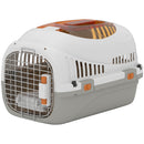Trasportino per Gatti e Cani Piccoli Max 4 kg 49x32x31 cm con Finestra Superiore in Plastica Grigio      