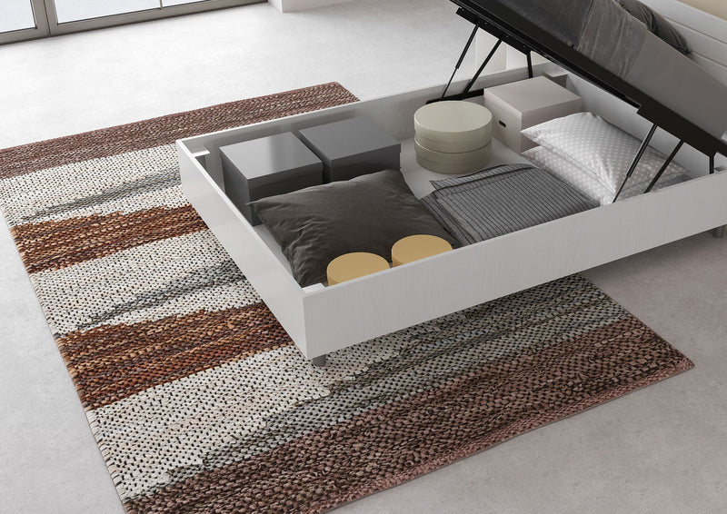 Letto 1 Piazza e Mezzo Testata Doghe Dritta Ankel Bianco Frassino Varie Misure