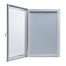Bacheca con Anta Battente 59x79x3,3 cm in Alluminio Porta Poster Silver