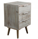 Mobiletto 3 Cassetti con Gambe in Legno 40x36x64 h cm in Legno di paulownia Tortora