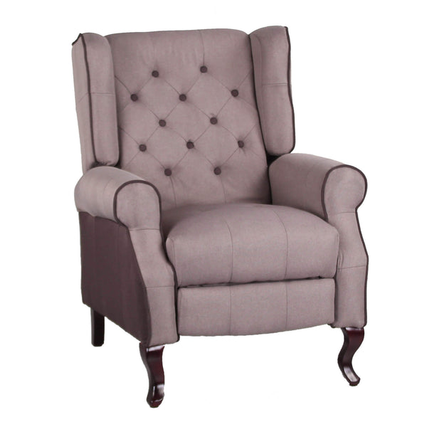 Fauteuil relax inclinable en tissu gris tourterelle online