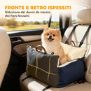 Seggiolino Auto per Cani Piccoli con Guinzaglio di Sicurezza Sfoderabile e Lavabile in Cotone e PP Blu      