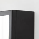 Specchiera Bagno 40x12x60 cm 1 Anta 3 Ripiani in Acciaio  Nero