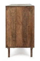 Credenza 2 Ante 3 Cassetti 152x40x85 cm in Legno Marrone