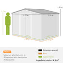 Casetta Box da Giardino Porta Attrezzi 277x195x192 cm con 2 Porte Scorrevoli Verde Scuro  