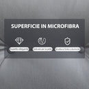 Sedia Imbottita 72x73x94 cm  in Tessuto Microfibra Grigia