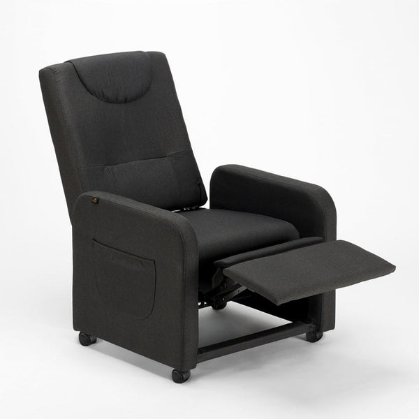 Fauteuil Relax Inclinable Manuel 62x71x100 cm en Tissu Noir sconto