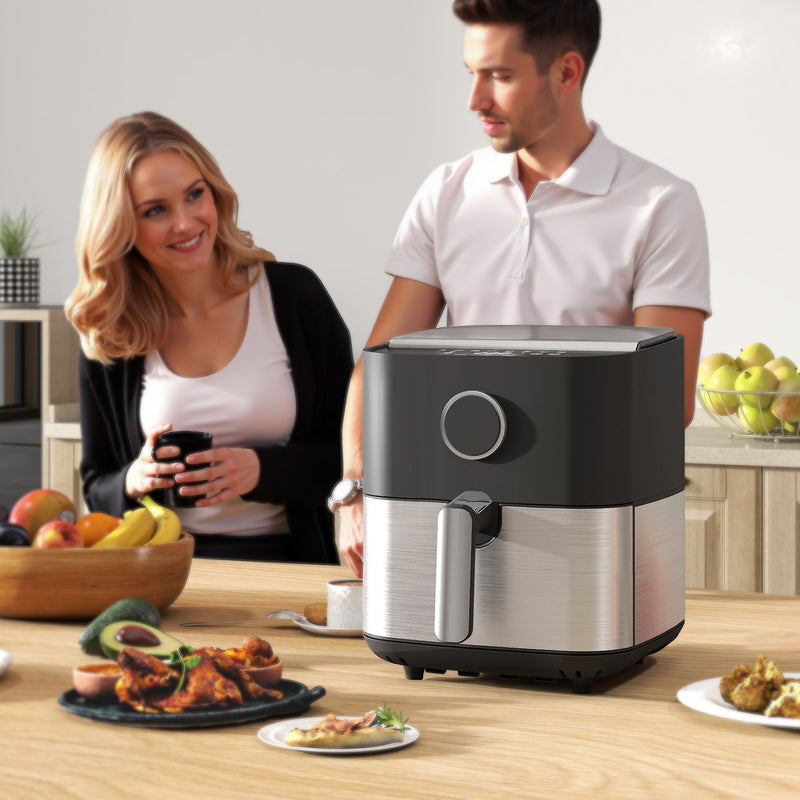 Friggitrice ad Aria Air Fryer 1700W da 6,8L con 8 Programmi di Cottura Nero  