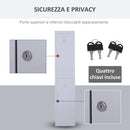 Armadietto Guardaroba in Acciaio 4 Ripiani 2 Porte con Chiusura di Sicurezza Grigio 38x46x180 cm 
