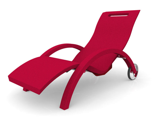 sconto Lettino Chaise Longue da Esterno Giardino Inclinabile con Ruote Arkema Serendipity Cherry