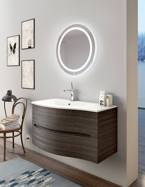 Meuble de Salle de Bain Suspendu 91,5cm TFT Swing Chêne Foncé 3S acquista