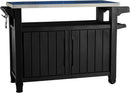 Tavolino da Giardino per Barbecue con Ruote 134x89,6x51,7 in Resina Keter Unity XL  Antracite