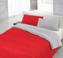 Copripiumino con Sacco e Federe Doubleface Rosso/Grigio Chiaro Singolo