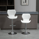 Set 2 Sgabelli da Bar Girevoli in Finta Pelle PU Bianco  