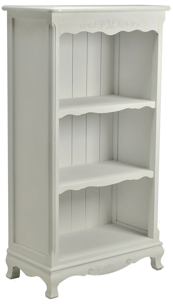 Meuble Bibliothèque 2 Etagères en Bois de Bâle Blanc Antique online