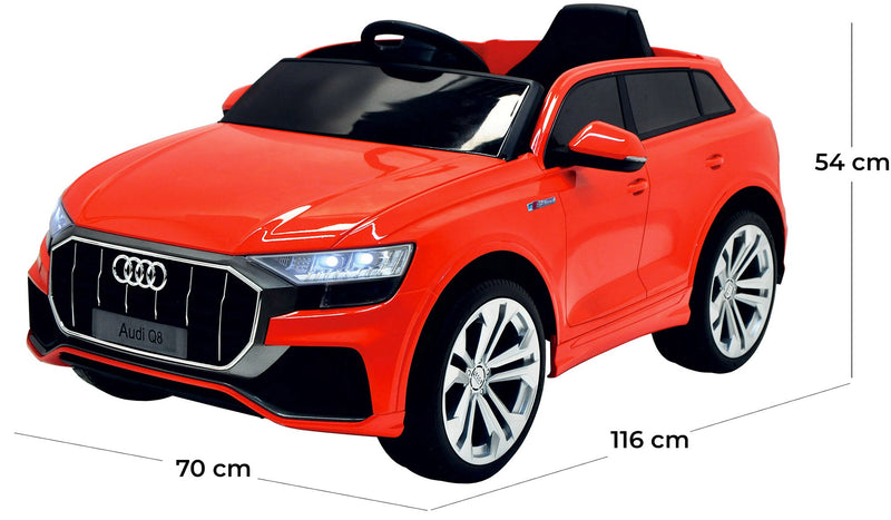 Macchina Elettrica per Bambini 12V con Licenza Audi Q8 Rossa
