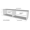 Mobile Pensile TV con Anta a Ribalta e Foro Passacavi 153,6x40x39,5 cm Bianco Frassino