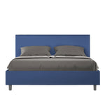 Letto Matrimoniale Senza Testata Imbottito in Similpelle Adele Blu Varie Misure