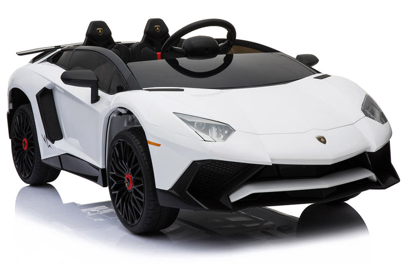 Macchina Elettrica per Bambini 12V con Licenza Lamborghini Aventador Roadster SV Bianca