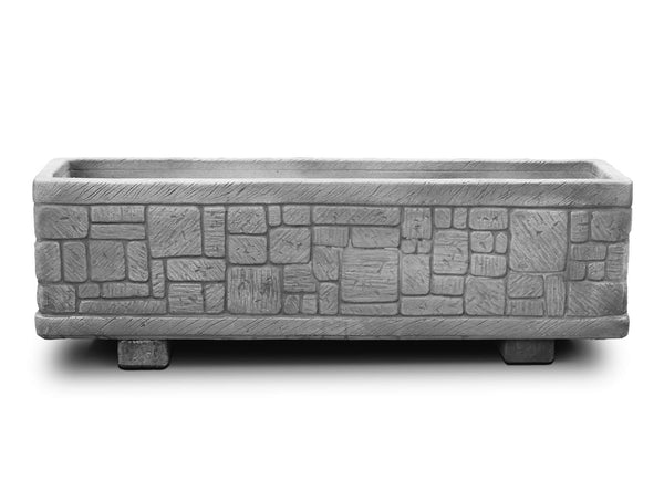 Fioriera da Giardino 100x27x29 cm in Cemento Granulato di Marmo Presolana Grande Grigio online