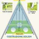 Gioco per Bambini 4 in 1 215x180x182 cm con 2 Altalene Canestro e Porta da Calcio Verde e Grigio   