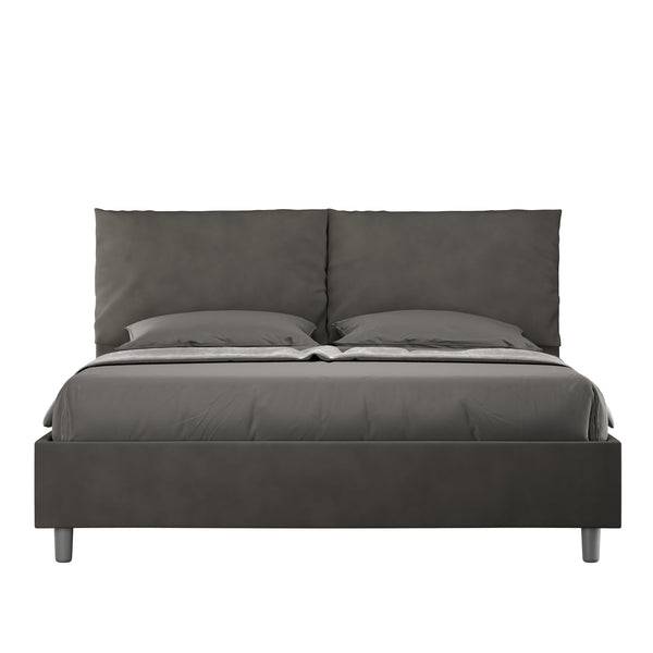 prezzo Letto Matrimoniale con Alzata Comoda Imbottito in Microfibra Antea Grigio Varie Misure