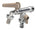 Robinet à double boule pour fontaine de jardin avec leviers colorés Belfer RUB/027 Tortora