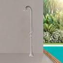 Doccia da Giardino in Acciaio Inox con Doccino Flessibile Sined Luna D Acciaio Spazzolato 