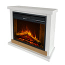 Camino Elettrico da Terra 75x28x70 cm Stoccolma in Legno Bianco L75xP28xH70 cm      