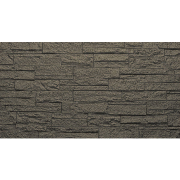 Set 12 Pannelli Decorativi Area 8,6 mq 120x60x2,5 cm Rivestimento Murale Effetto Mattoni in Pietra 3D in PU Grigio Ardesia sconto