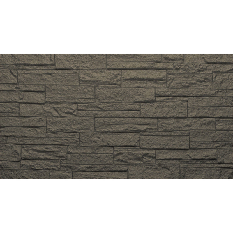 Set 12 Pannelli Decorativi Area 8,6 mq 120x60x2,5 cm Rivestimento Murale Effetto Mattoni in Pietra 3D in PU Grigio Ardesia