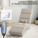 Poltrona Massaggiante con 8 Punti Vibranti e Riscaldamento 5 Modalità Timer e Telecomando Bianco Crema      