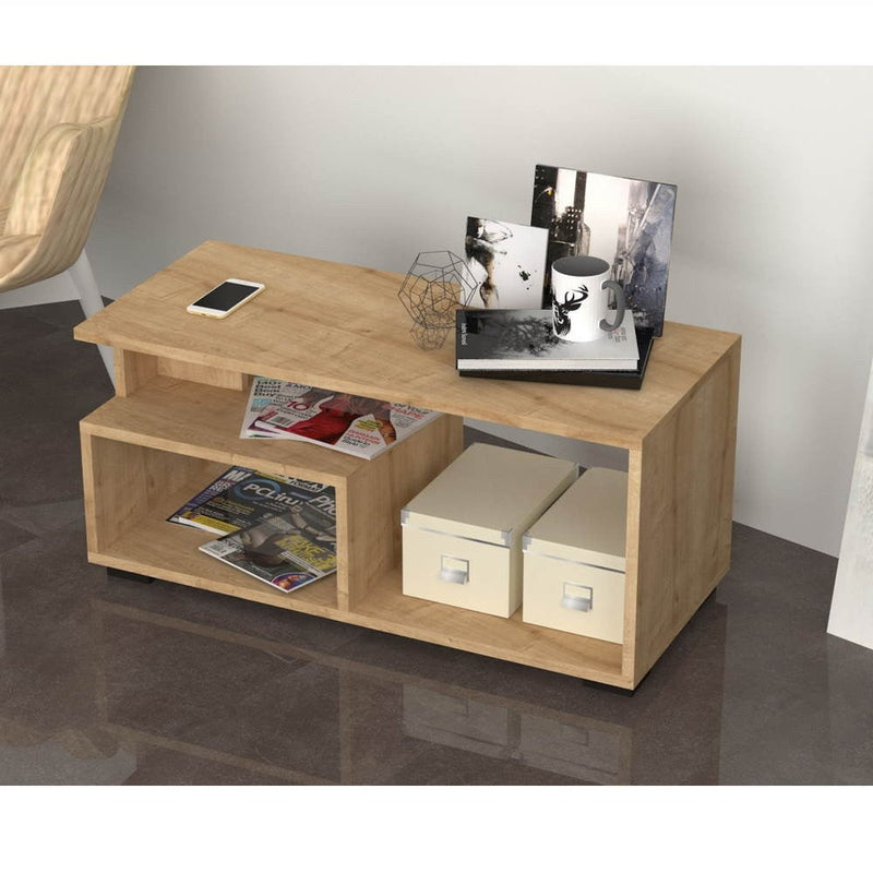 Tavolino da caffè basso 90x45x45 cm Madrid rovere