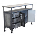 Mobile Emeric 132,5x37,5x82 h cm in Acciaio Grigio