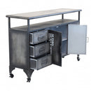 Mobile Emeric 132,5x37,5x82 h cm in Acciaio Grigio