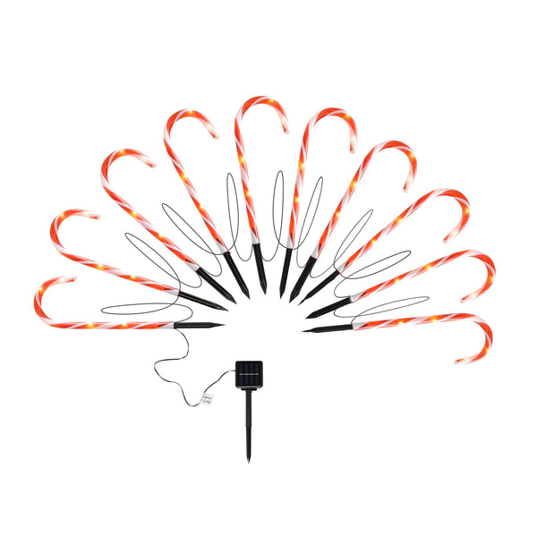 Lumières de Noël extérieures à énergie solaire avec 10 cannes de bonbon sconto