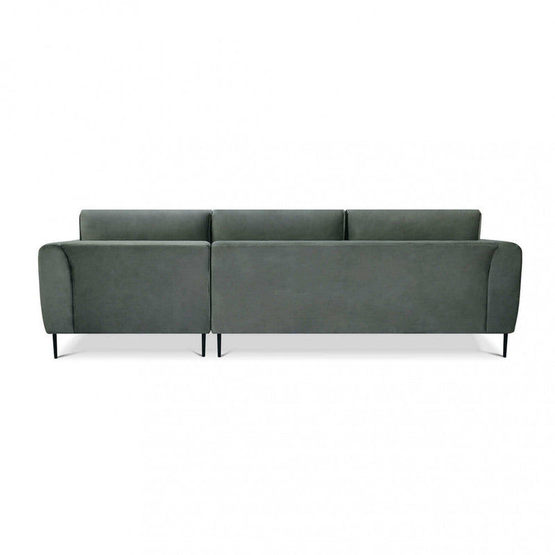 Divano con Chaise Longue Gregory in Tessuto Grigio
